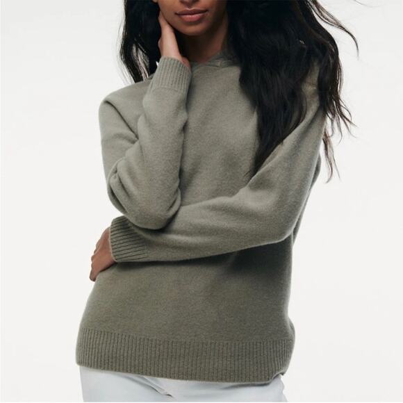 NAADAM 100% Cashmere Reversible Hoodie Pullover Sweater Sage Green Size XS - Picture 4 of 8